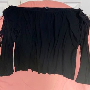 Black off the should tie up top